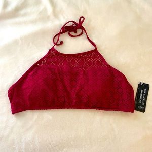 Ruby Red halter bikini top